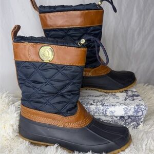 Tommy Hilfiger Black and Brown Winter Boots